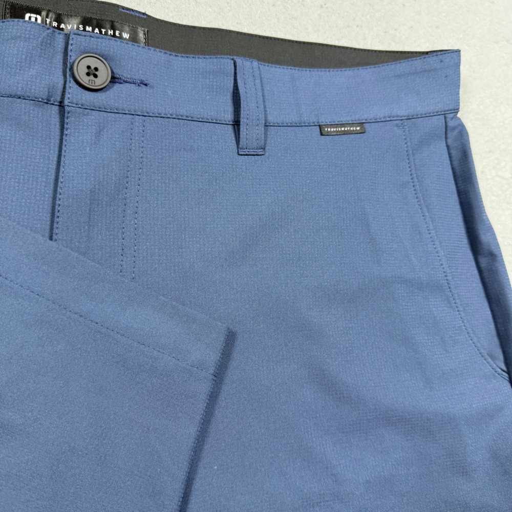 TravisMathew Mens Navy Blue Performance Stretch Golf Shorts Size 36